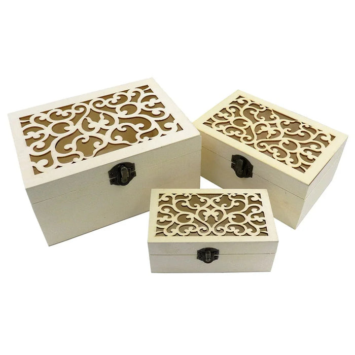 3In1 Rectangular Wooden Box