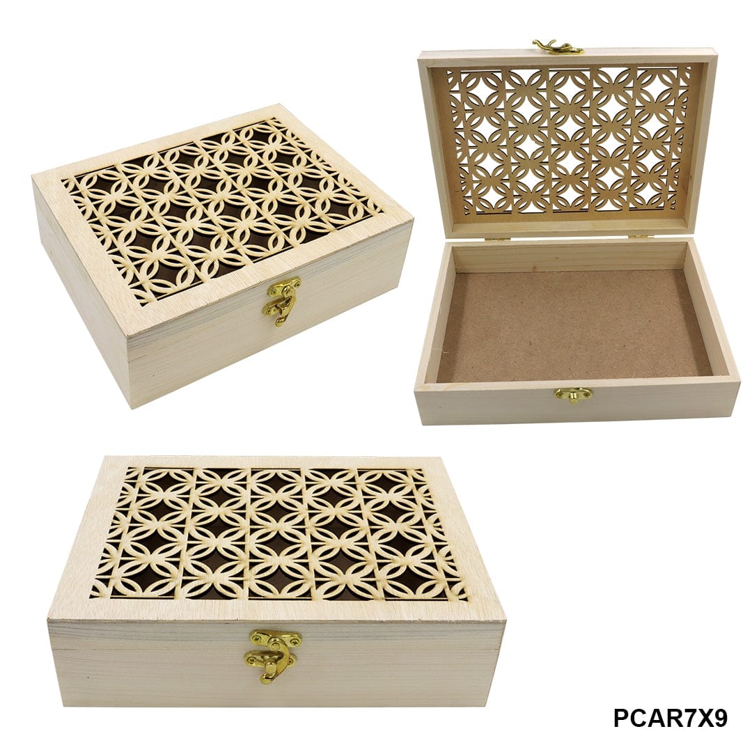 Ravrai Craft - Mumbai Branch Wooden box Pine Wooden Box Rectangle Carving