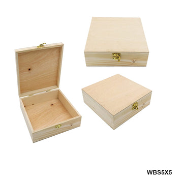 Pine Wooden Box Square 5X5X2 Wbs5X5