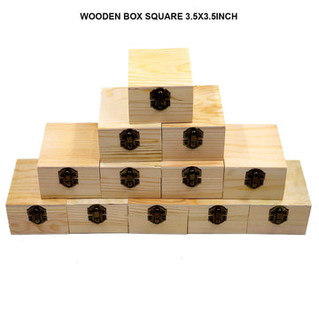 Wooden Box Square 3.5 X 3.5 inch