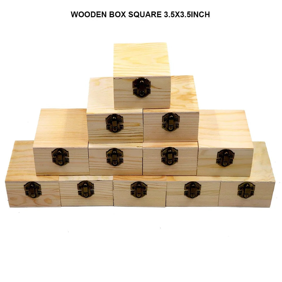 Ravrai Craft - Mumbai Branch Wooden box Wooden Box Square 3.5 X 3.5 inch