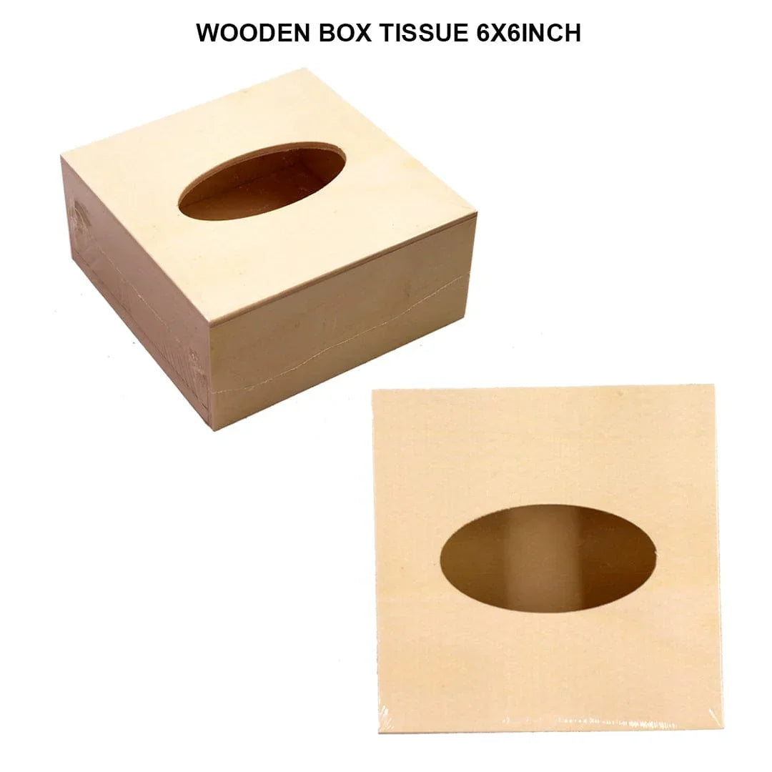 Wooden Box Tissue 6 X 6 inch – Inkarto