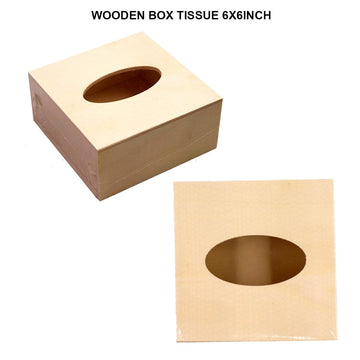 Wooden Box Tissue 6 X 6 inch