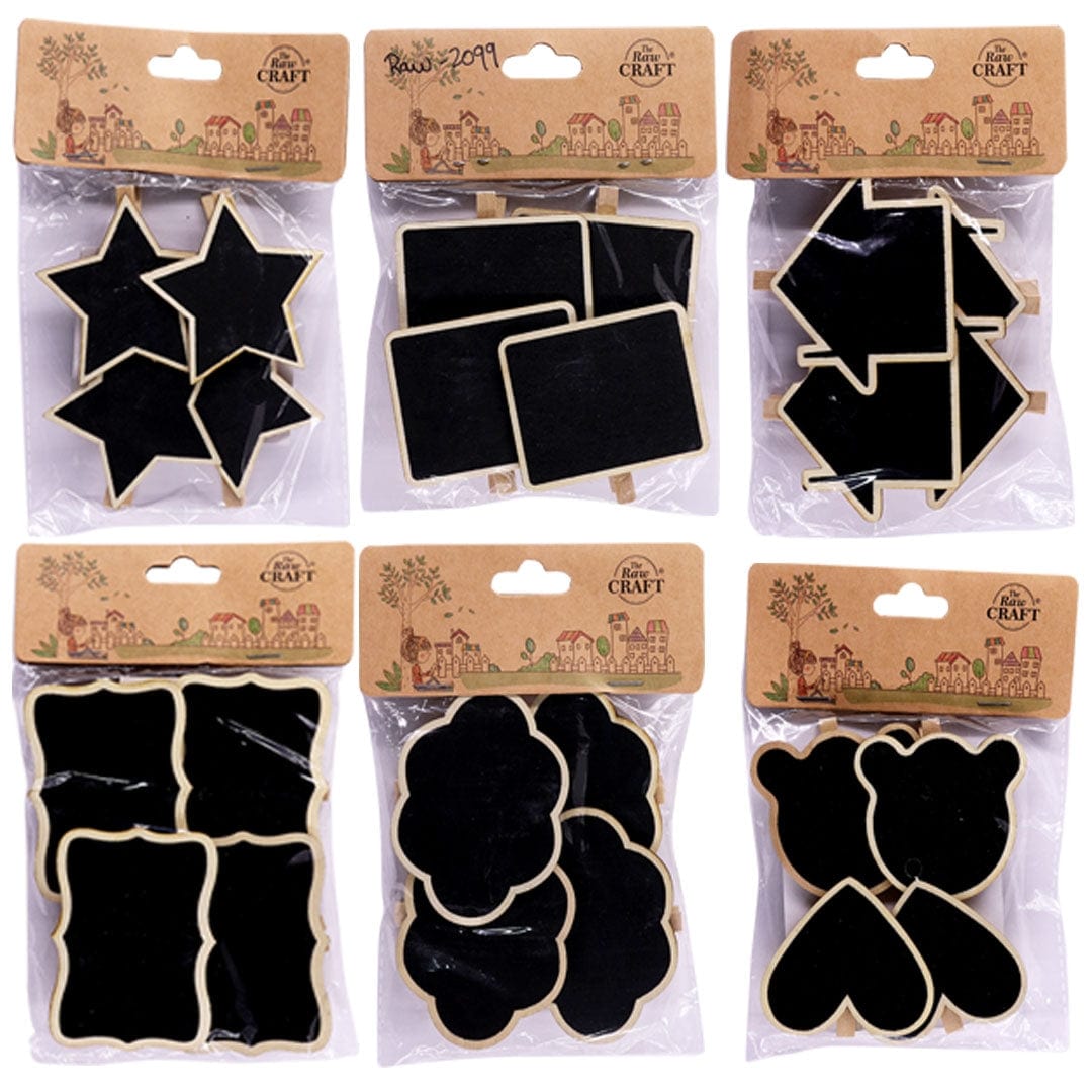 Ravrai Craft - Mumbai Branch wooden clips Wooden black board with clip 4Pcs