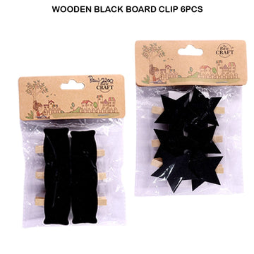 Ravrai Craft - Mumbai Branch wooden clips Wooden black board with clip 6Pcs