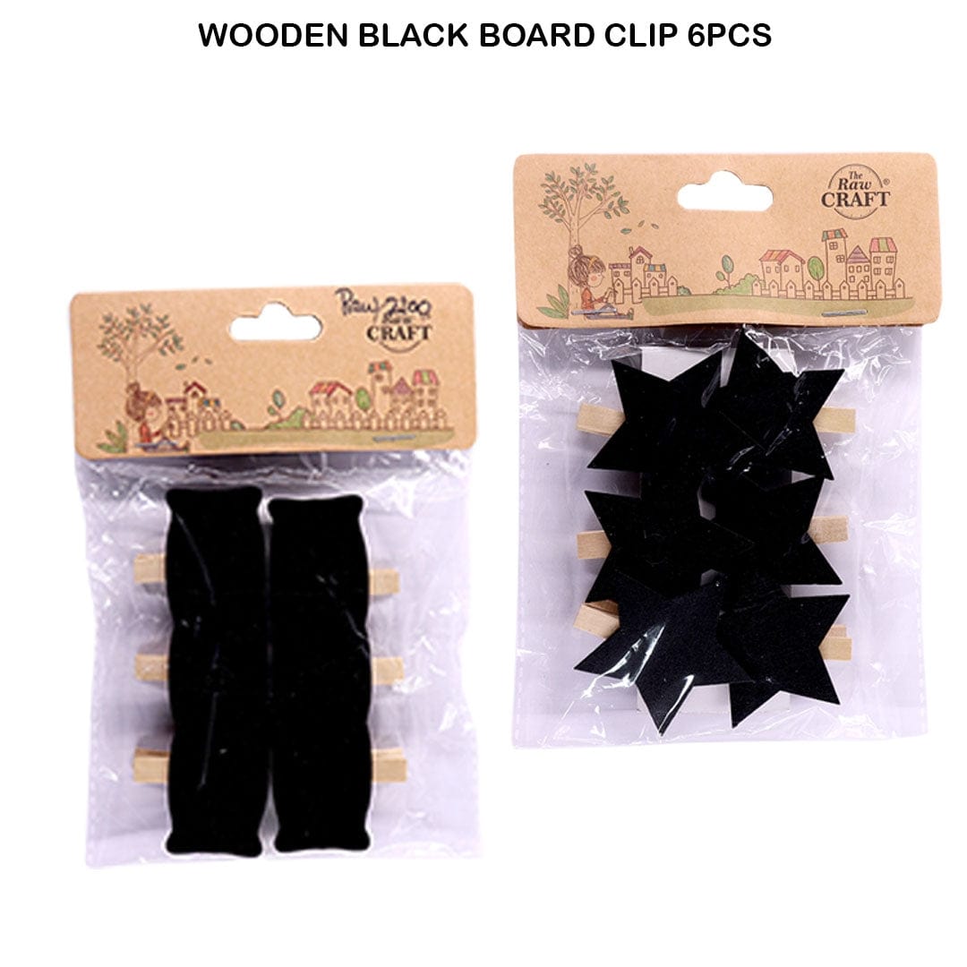Ravrai Craft - Mumbai Branch wooden clips Wooden black board with clip 6Pcs
