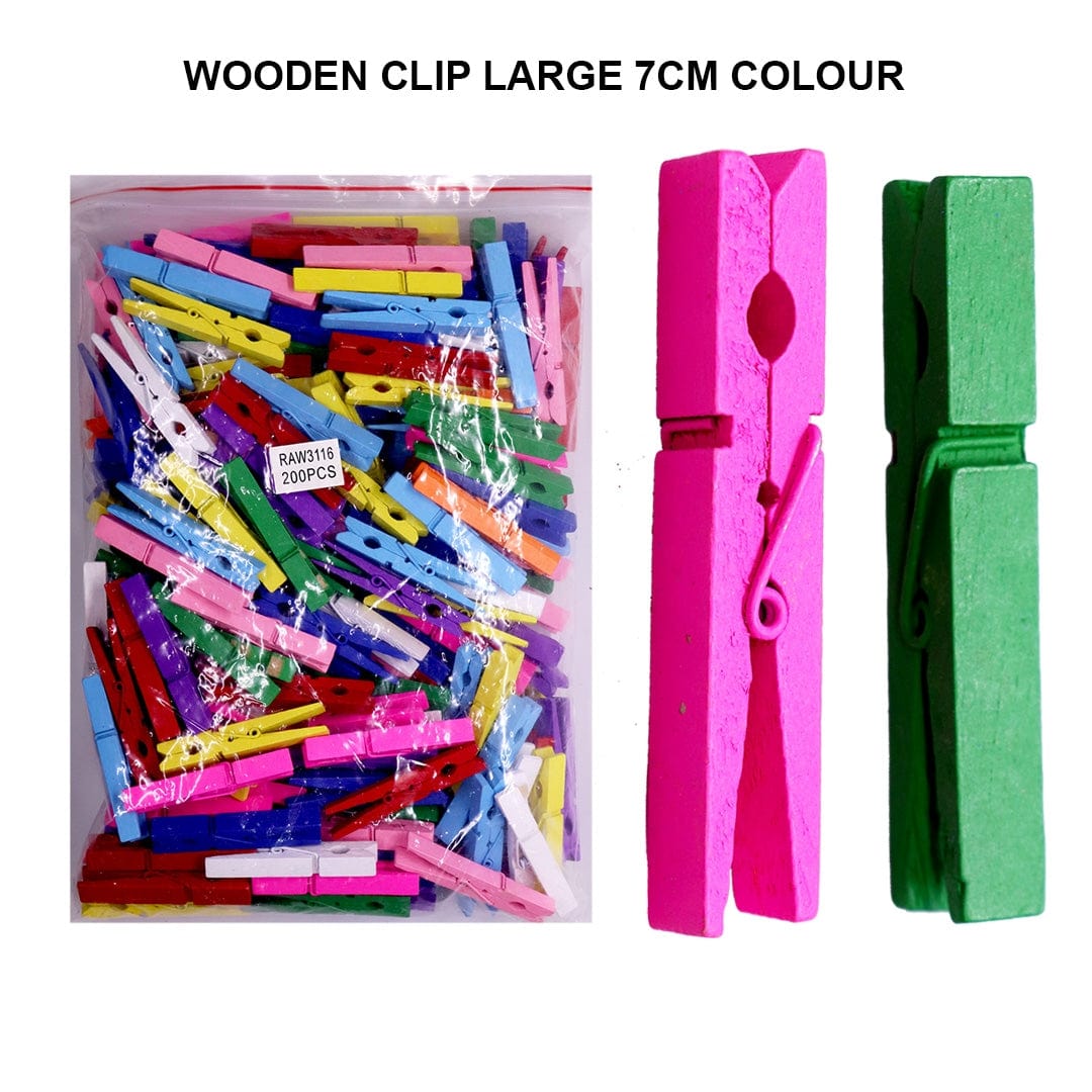 Ravrai Craft - Mumbai Branch wooden clips Wooden Clip Large 7Cm Colour 200Pcs