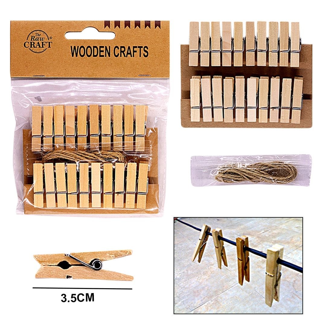 Ravrai Craft - Mumbai Branch wooden clips Wooden Clips 20PCS Plain