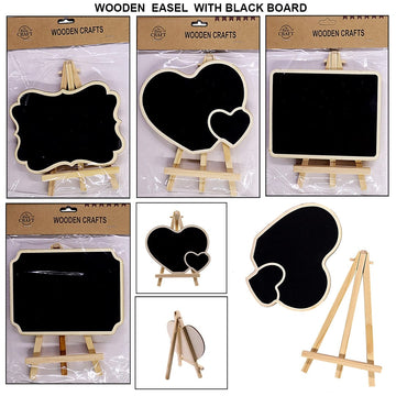 Wooden Easel With Black Board Raw4037