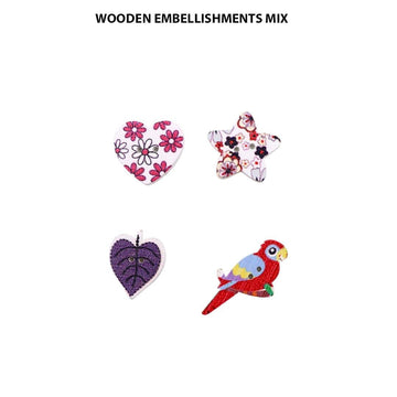Ravrai Craft - Mumbai Branch WOODEN EMBELLISHMENT Wooden Embellishments Mix