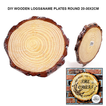 Ravrai Craft - Mumbai Branch Wooden Logs & Name Plates DIY WOODEN ROUND 20-23X2CM