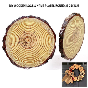 Ravrai Craft - Mumbai Branch Wooden Logs & Name Plates DIY WOODEN ROUND 23-25X2CM