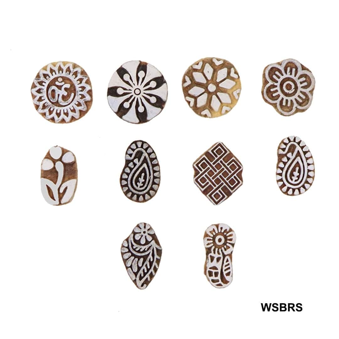 Ravrai Craft - Mumbai Branch WOODEN STAMP Wooden stamp block round small 10PCS