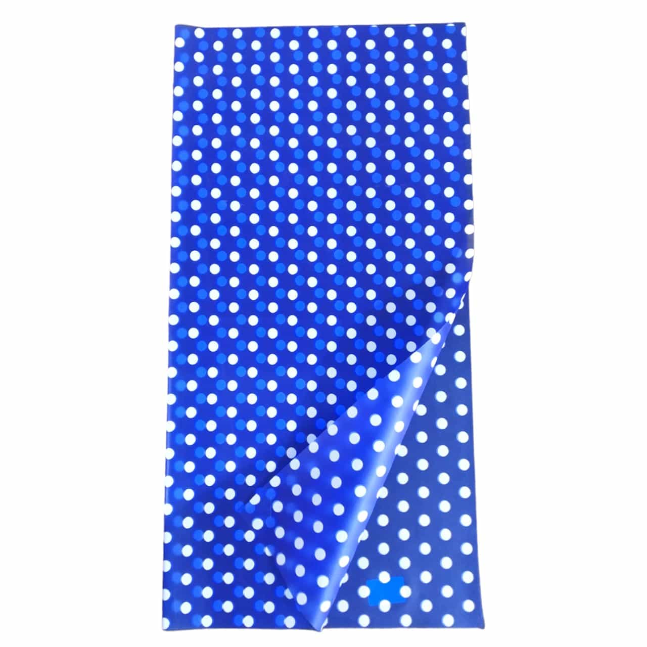 Ravrai Craft - Mumbai Branch Wrapping Paper BLUE Polka Dots Wrapping Paper - Plastic Material, 58x58cm, Pack of 1 Sheet