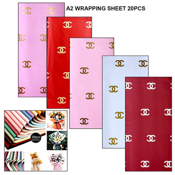 A2 Wrapping Sheet I Pack of 20 Sheets I Assorted Design