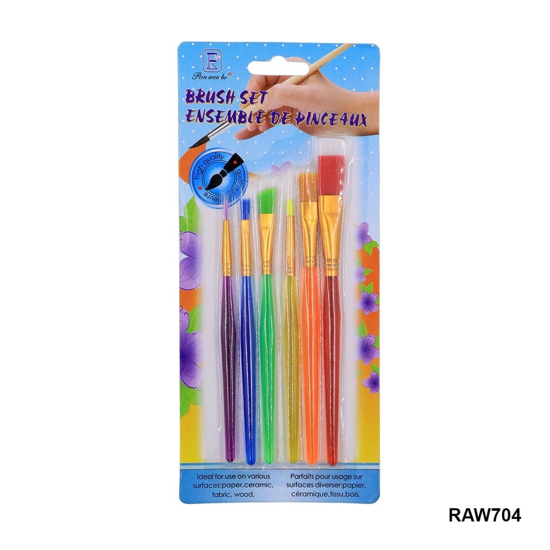 Ravrai Craft Paint Brushes Versatile Splendor: 6-Piece Mix Paint Brush Set