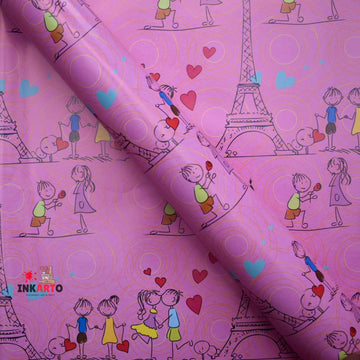 Ravrai Craft Wrapping Paper Cute couple printed large Size Gift Wrapping Paper-pack of 1 sheet