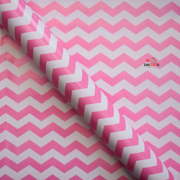 Ravrai Craft Wrapping Paper Pink and white Zigzag large Size Gift Wrapping Paper-pack of 1 sheet