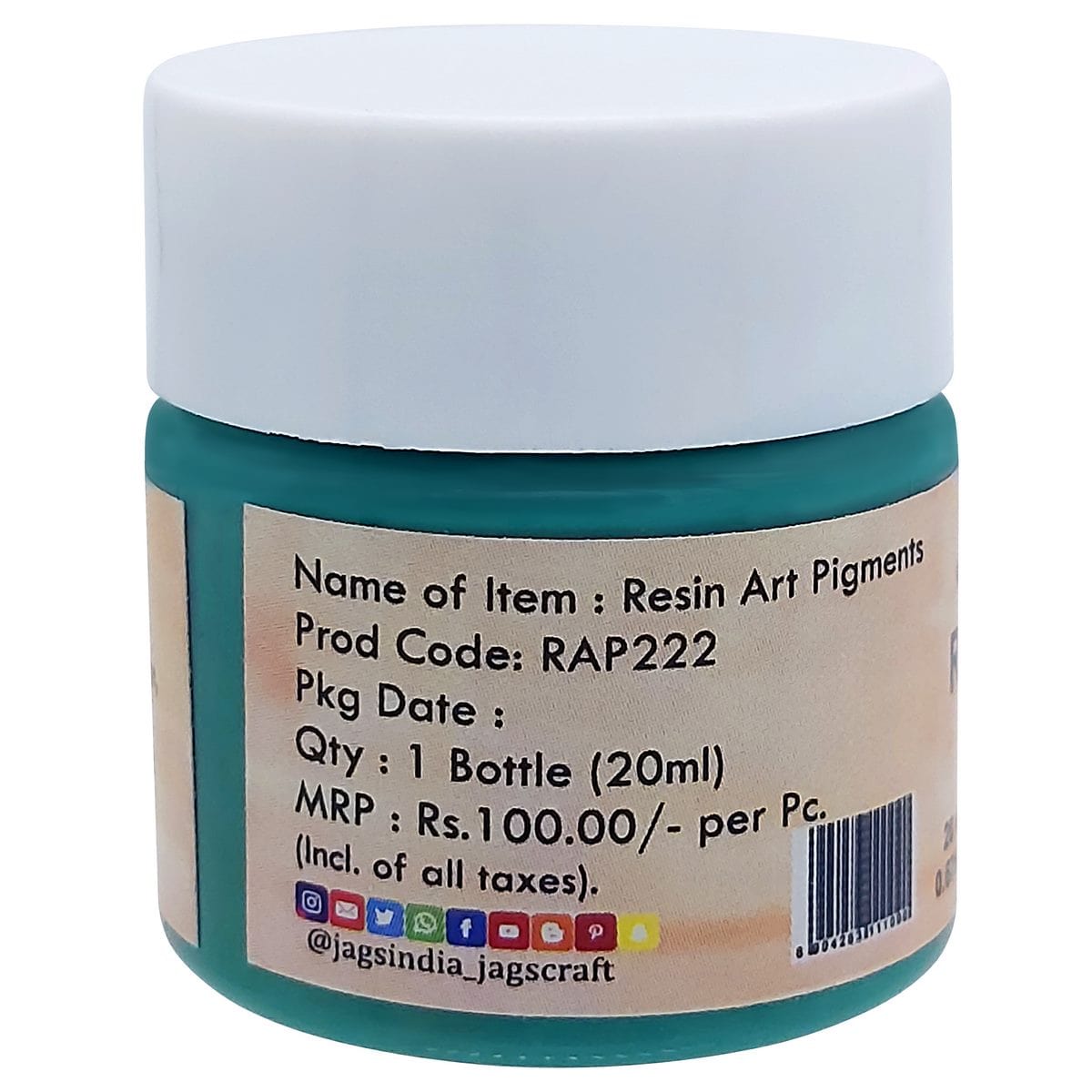 jags-mumbai Resin Pigment Resin Art Pigments 20ML AquaMarine Pastel RAP222