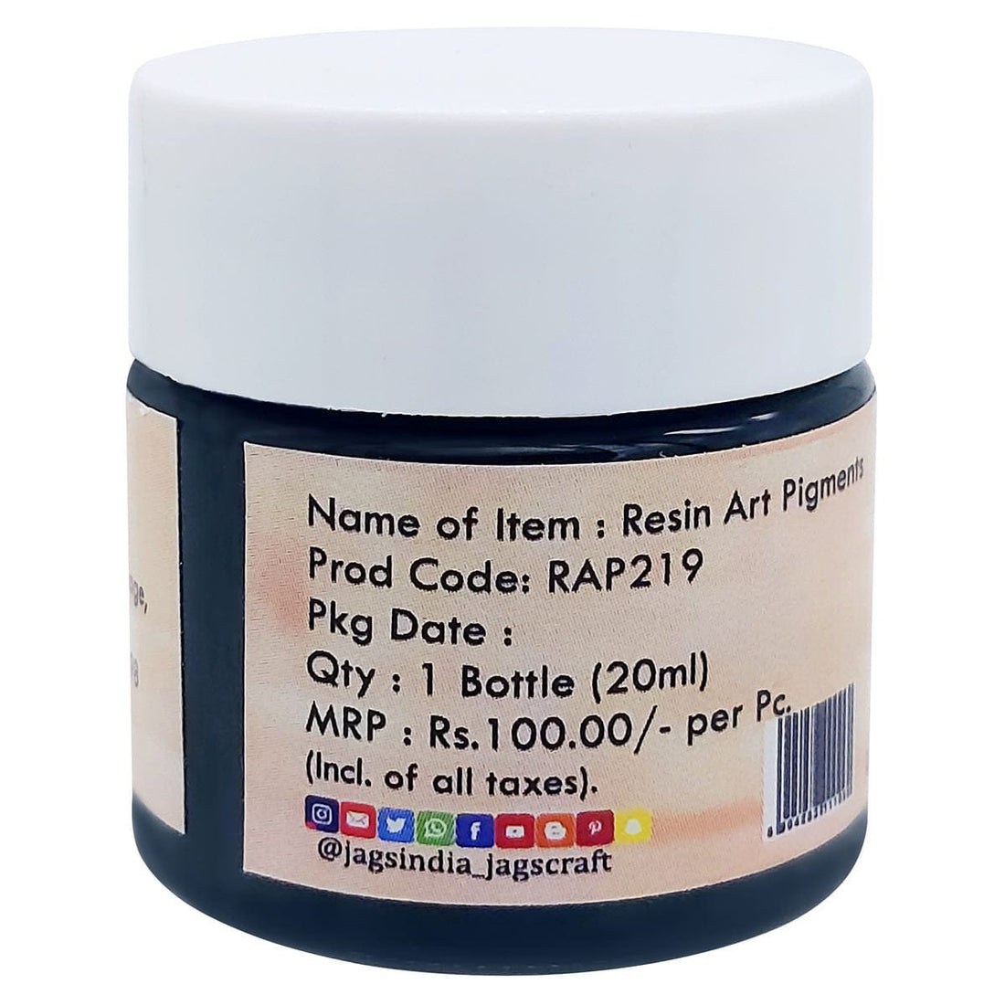 jags-mumbai Resin Pigment Resin Art Pigments 20ML Black RAP219