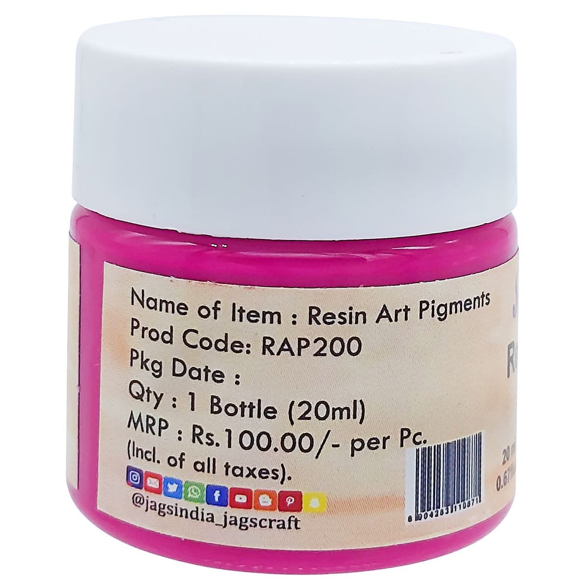 jags-mumbai Resin Pigment Resin Art Pigments 20ML - Create Stunning Art with Rani Pink Pigment RAP200