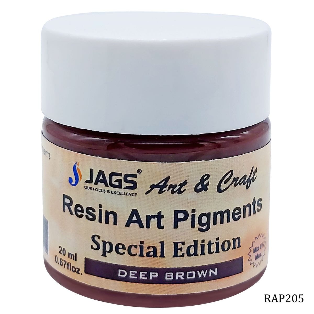 jags-mumbai Resin Pigment Resin Art Pigments 20ML Deep Brown RAP205