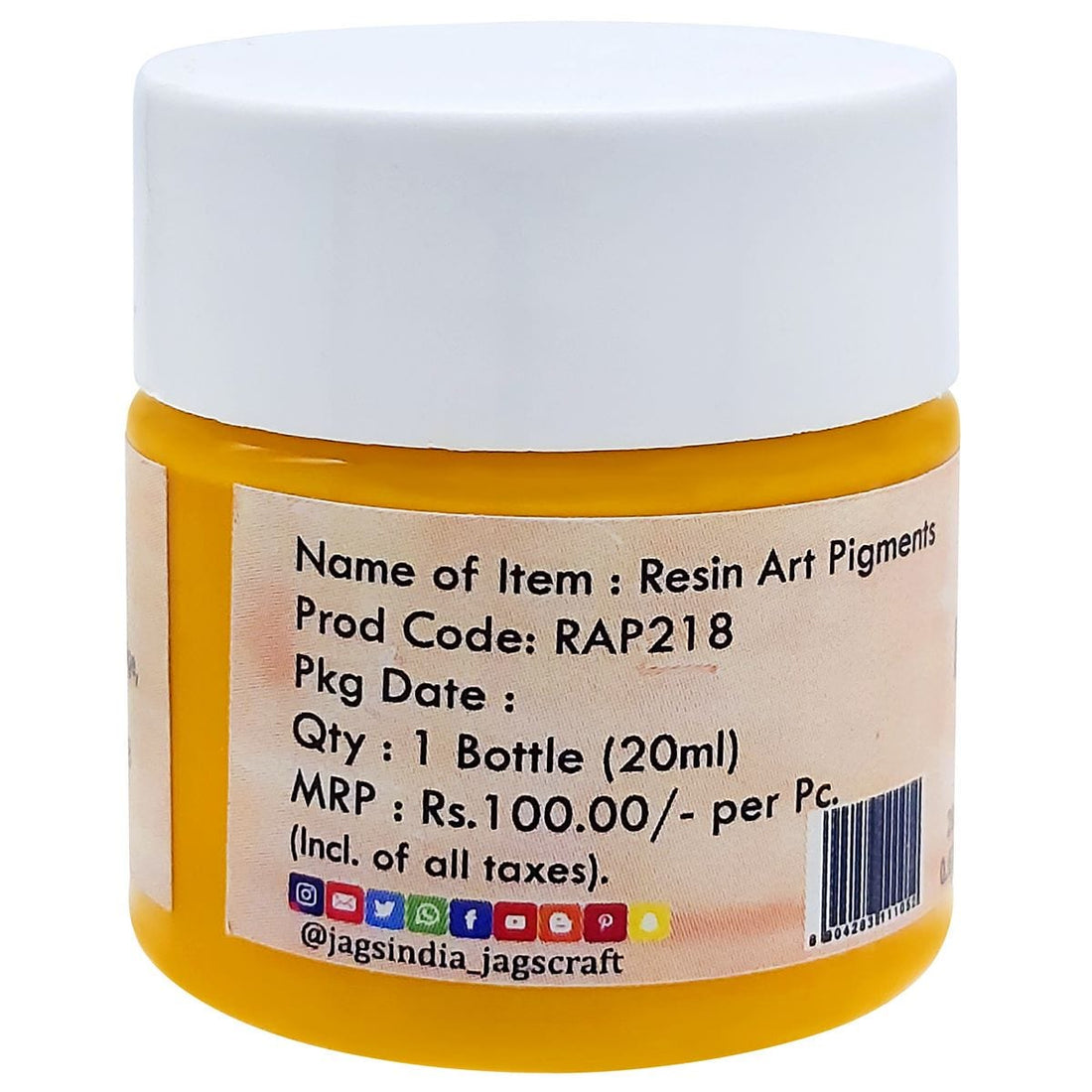 jags-mumbai Resin Pigment Resin Art Pigments 20ML Golden Yellow RAP218