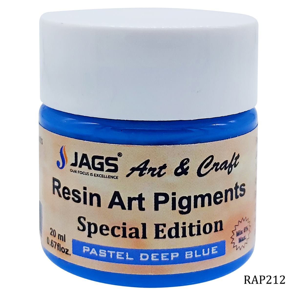 jags-mumbai Resin Pigment Resin Art Pigments 20ML Pastel Deep Blue RAP212