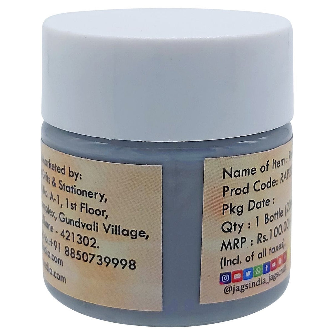 jags-mumbai Resin Pigment Resin Art Pigments 20ML Pastel Grey RAP206