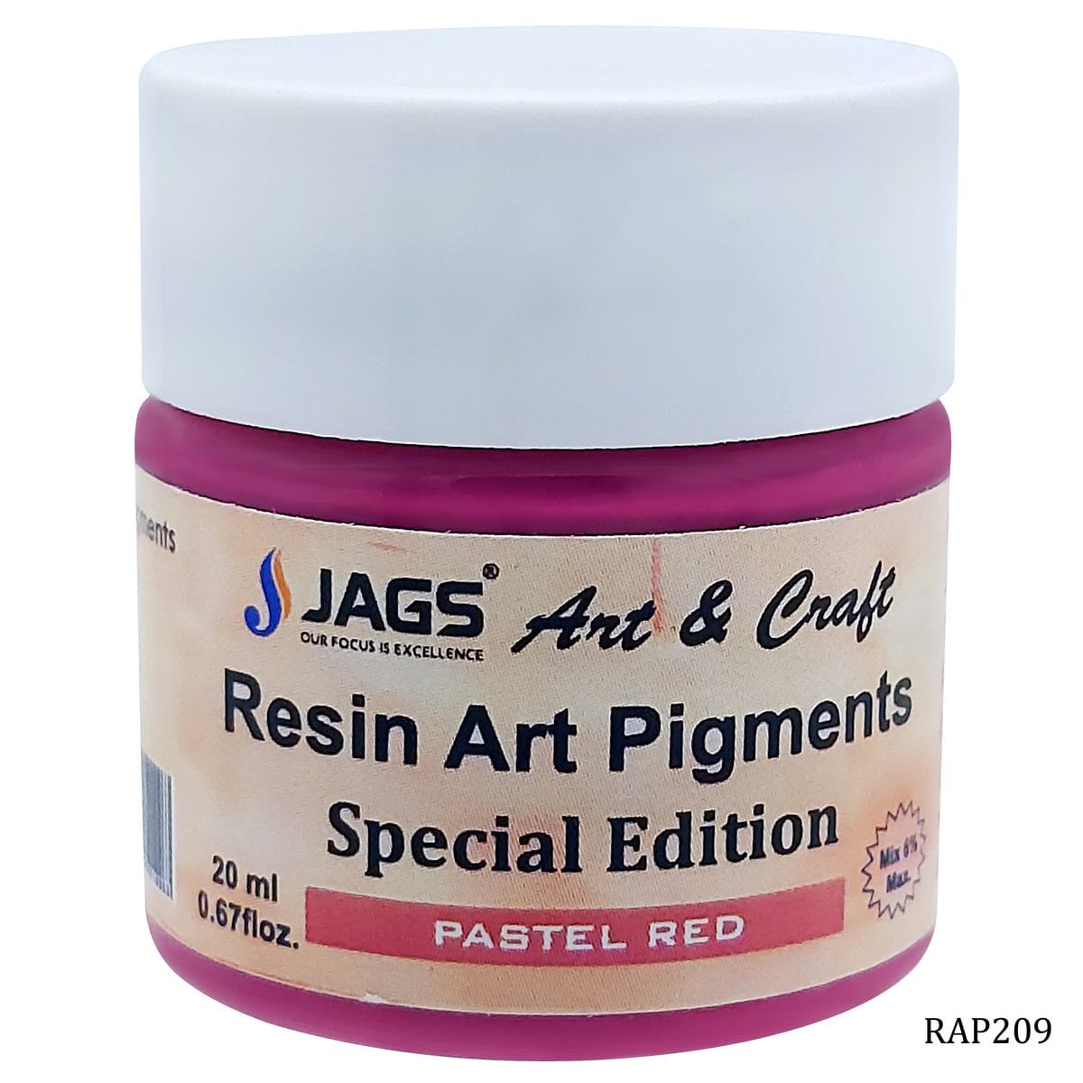 jags-mumbai Resin Pigment Resin Art Pigments 20ML Pastel Red RAP209