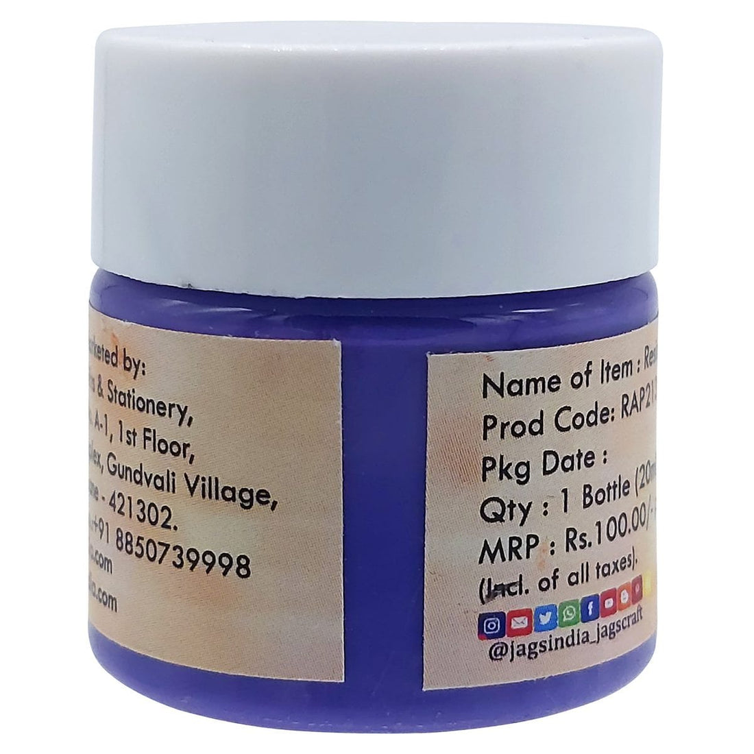 jags-mumbai Resin Pigment Resin Art Pigments 20ML Pastel Violet RAP213