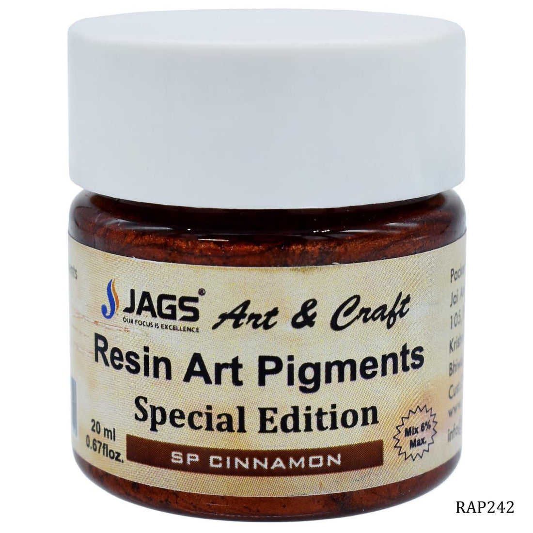 jags-mumbai Resin Pigment Resin Art Pigments 20ML Sp Cinnamon RAP242