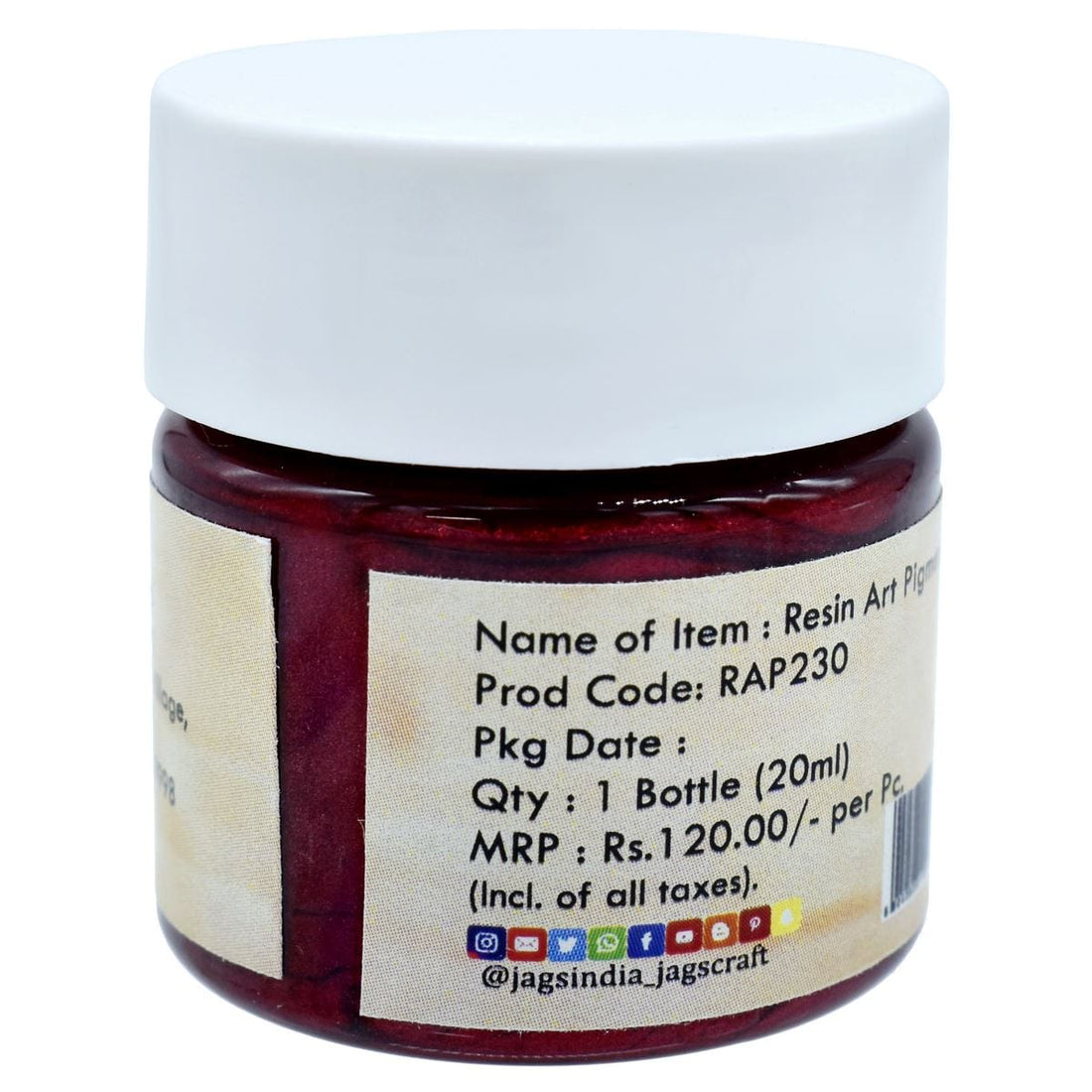 jags-mumbai Resin Pigment Resin Art Pigments 20ML Sp Colonia Red RAP230