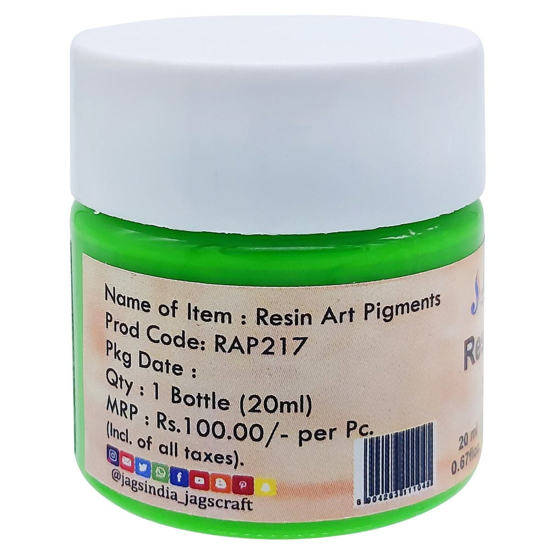 jags-mumbai Resin Pigment Resin Art Pigments 20ML Special Green RAP217