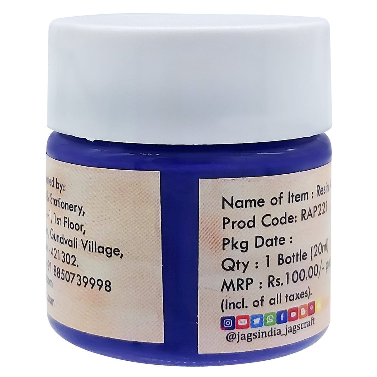 jags-mumbai Resin Pigment Resin Art Pigments 20ML Violet RAP221