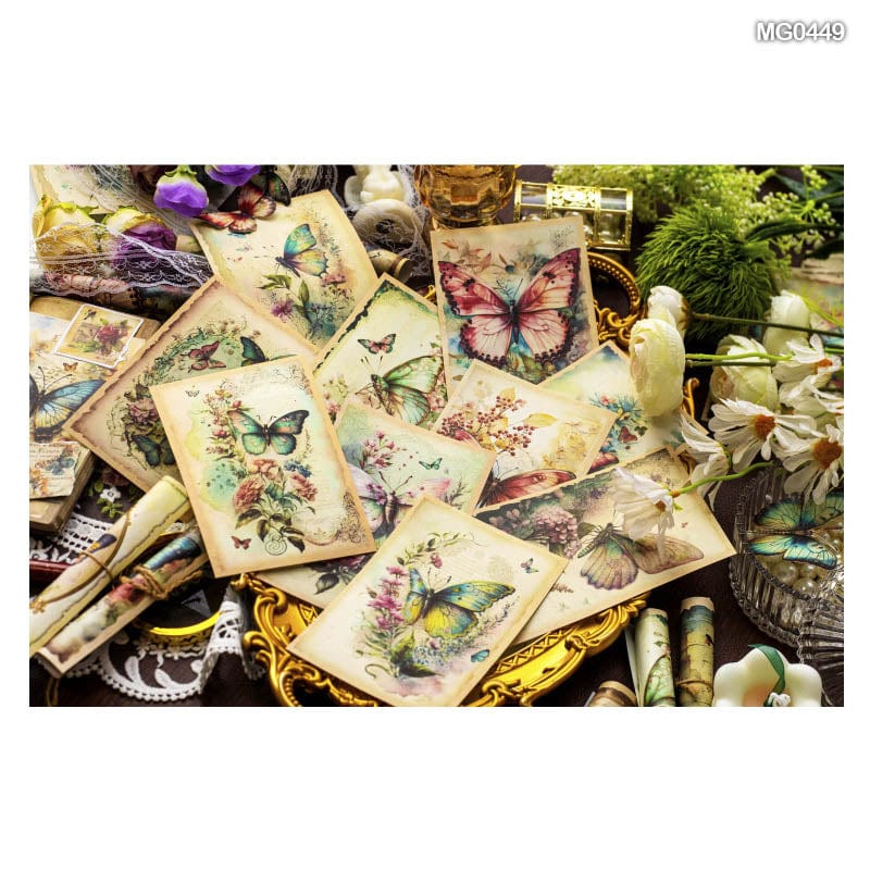 MG Traders 1 Paper Mg0449 Retro Butterfly Paper Sheets 95*140Mm 30P