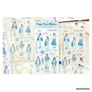 Retro Characters Handbook Paper Sticker      Code  Mg0460030