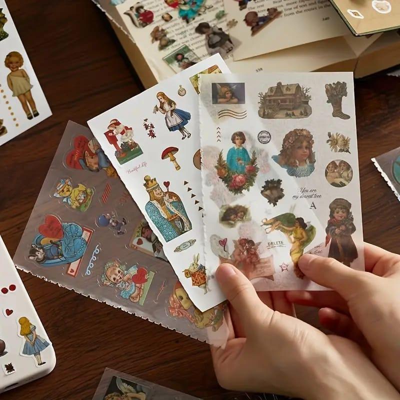 Retro sticker book for journaling and scrapbooking | Pack of 20 sheets
