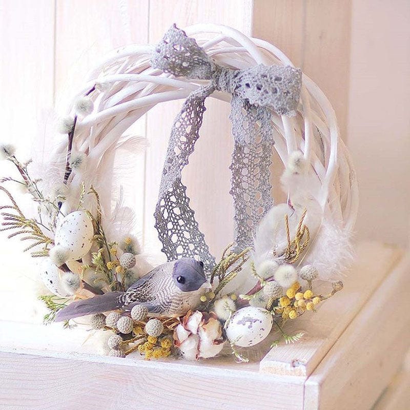 MG Traders 1 Other material Rww20 Ring Wreath Rattan Wicker White Diy 20Cm