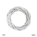 MG Traders Artificial Grass Rww30 Ring Wreath Rattan Wicker White Diy 30Cm