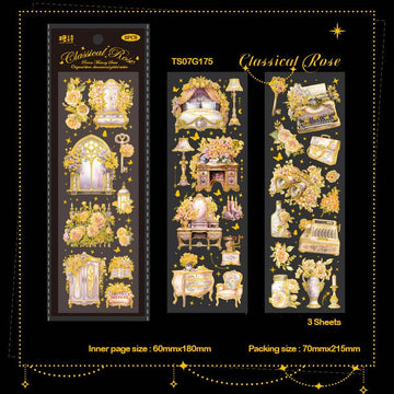 MG Traders Stickers Ts07G175 Rococo Memory Deco Sticker 3Pc