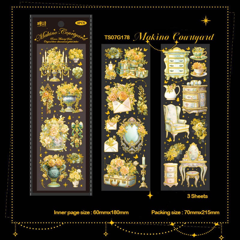 MG Traders Stickers Ts07G178 Rococo Memory Deco Sticker 3Pc