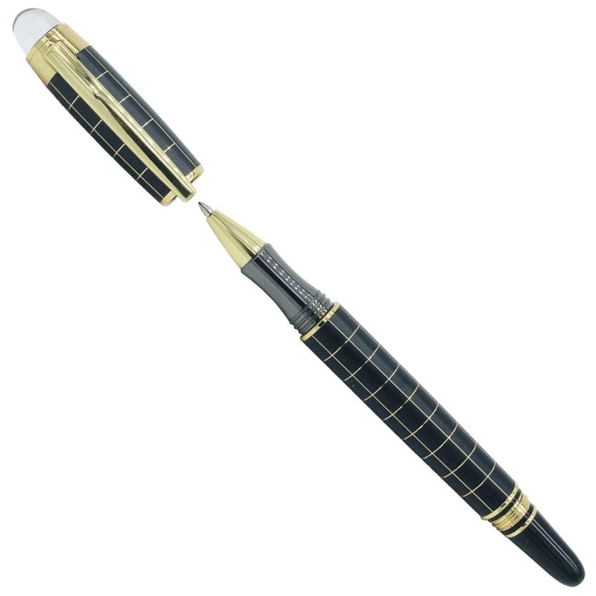 jags-mumbai 1 Pen Roller Pen Black Golden Clip Cheks 079RPGCC