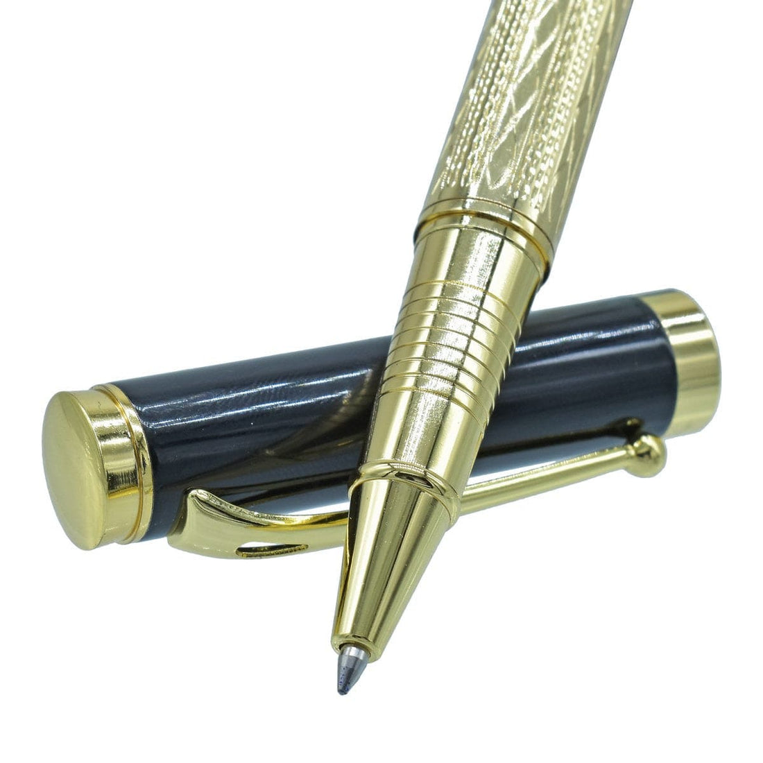 jags-mumbai Roller Pens Roller Pen Half Gold and Black Colour Golden Clip