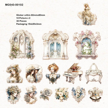 Mg040-00102 Romantic Baroque Deco Sticker 30Pc