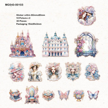 Mg040-00103 Romantic Baroque Deco Sticker 30Pc