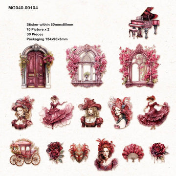 Romantic Baroque Deco Sticker 30Pc      Code  Mg040-00104