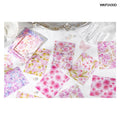 MG Traders Journaling stickers W-Kp2430D Romantic Flower Paper Sheets 10*7Cm 12Pc