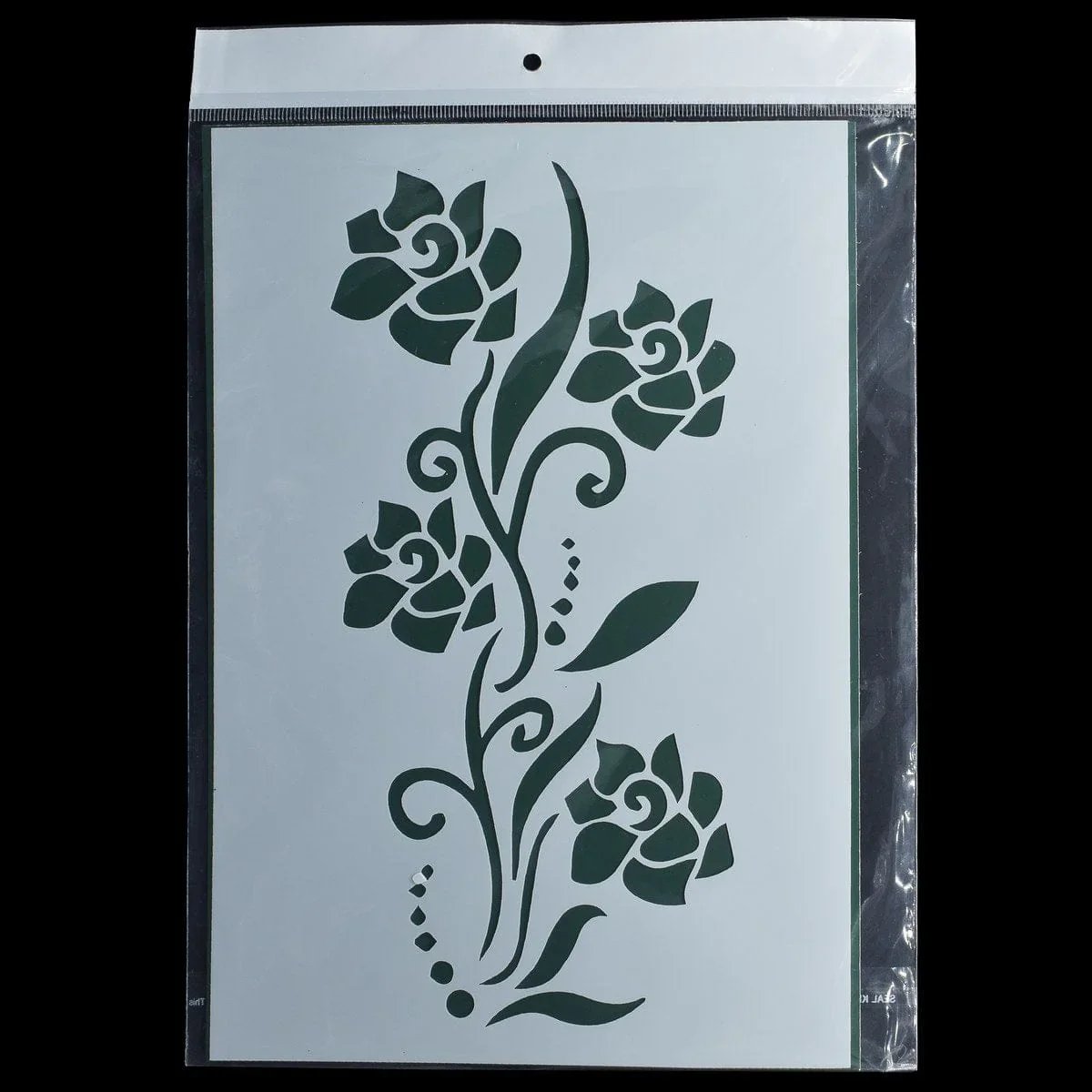 jags-mumbai Stencil Rose Flower Design Plastic Stencil A4