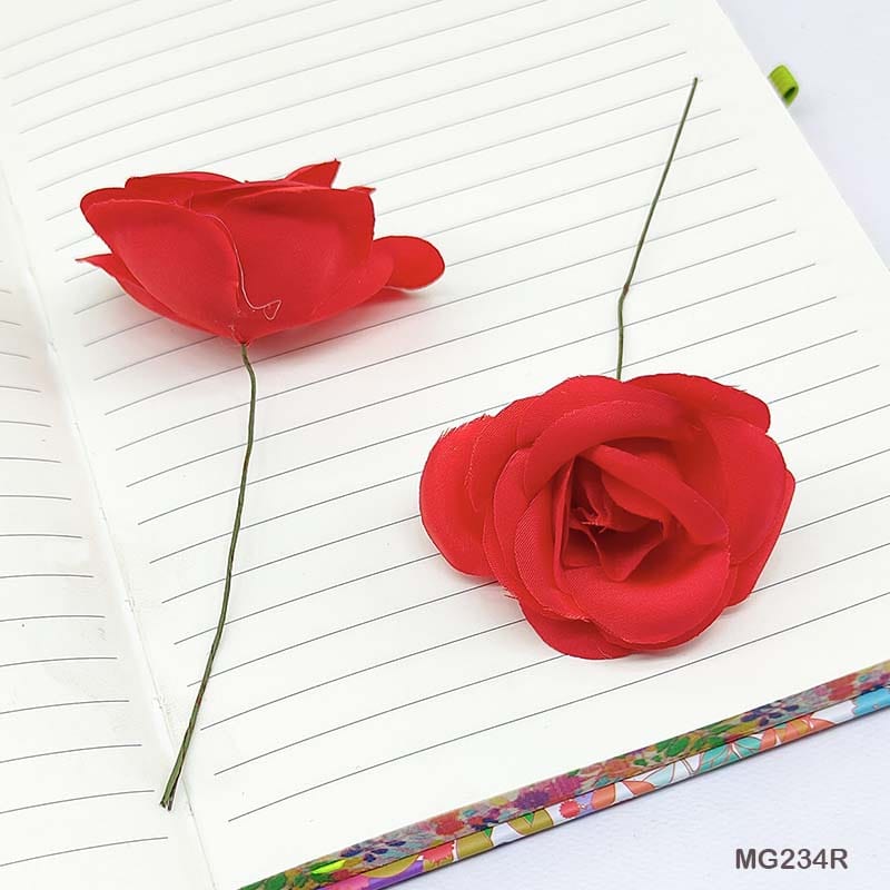 MG Traders Artificial Flower Mg23-4R Rose Flower Red 30Pc